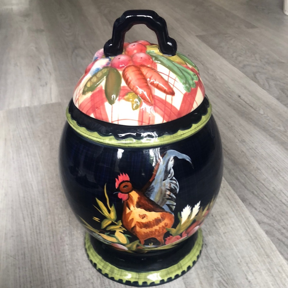 🐓 TRACY PORTER THE STONEHOUSE FARM COLLECTION Ceramic CANISTER JAR NWOT
